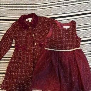 Nannette Maroon and Gold Formal Dress Set for Kids